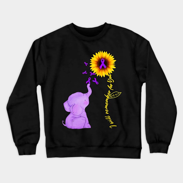 Sunflower Alzheimer Awareness shirt I Will Remember For You Gift Crewneck Sweatshirt by thuylinh8